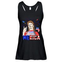 Happy 4th Of July Merica Funny Joe American Flag Ladies Essential Flowy Tank