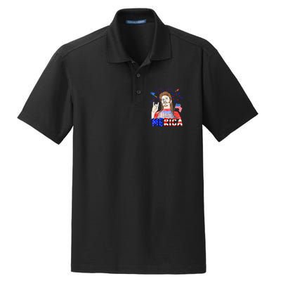 Happy 4th Of July Merica Funny Joe American Flag Dry Zone Grid Polo