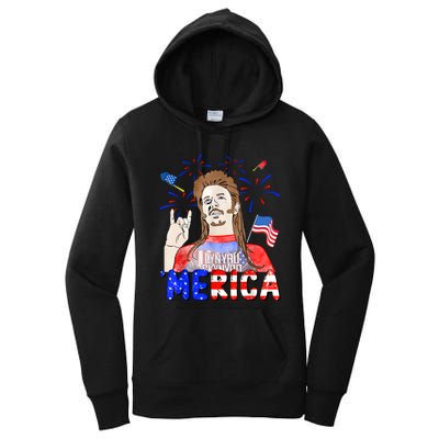 Happy 4th Of July Merica Funny Joe American Flag Women's Pullover Hoodie