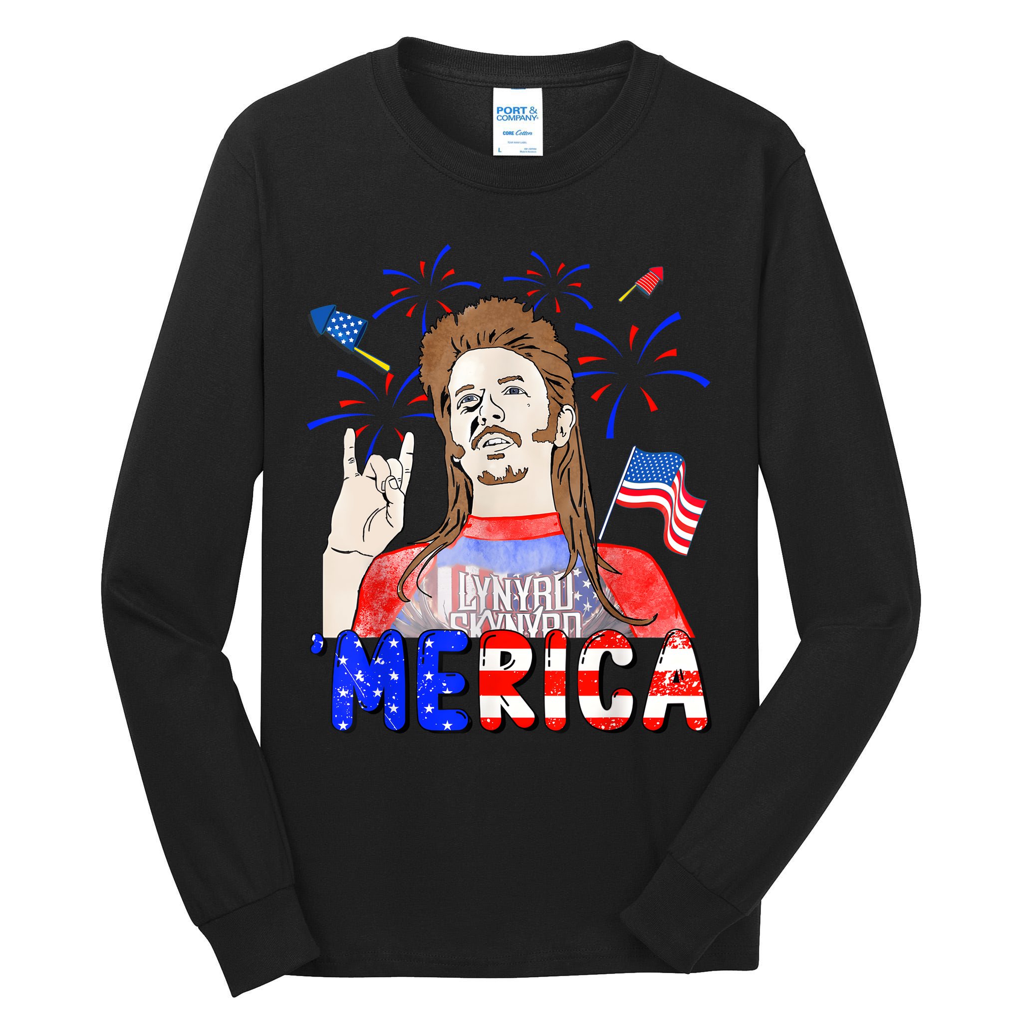 Happy 4th Of July Merica Funny Joe American Flag Tall Long Sleeve T-Shirt
