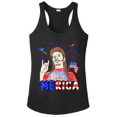 Happy 4th Of July Merica Funny Joe American Flag Ladies PosiCharge Competitor Racerback Tank