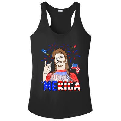 Happy 4th Of July Merica Funny Joe American Flag Ladies PosiCharge Competitor Racerback Tank