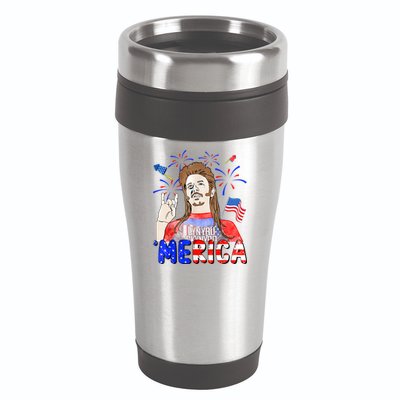 Happy 4th Of July Merica Funny Joe American Flag 16oz Travel Tumbler