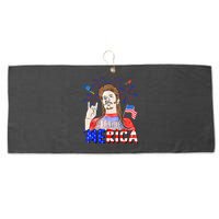 Happy 4th Of July Merica Funny Joe American Flag Large Microfiber Waffle Golf Towel