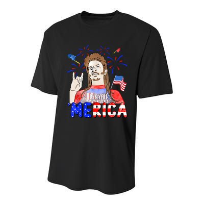 Happy 4th Of July Merica Funny Joe American Flag Youth Performance Sprint T-Shirt