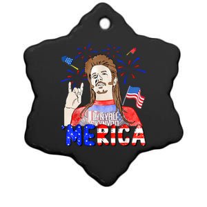 Happy 4th Of July Merica Funny Joe American Flag Ceramic Star Ornament