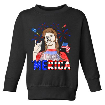 Happy 4th Of July Merica Funny Joe American Flag Toddler Sweatshirt