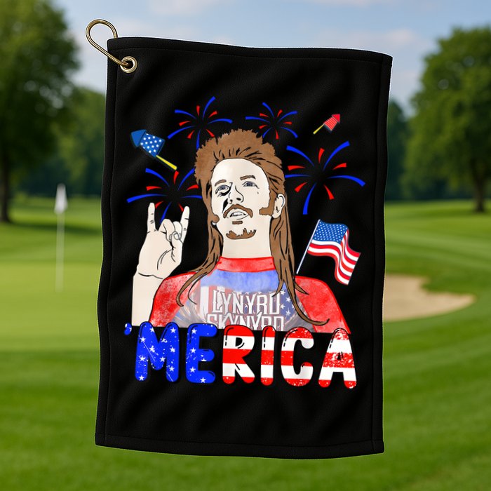 Happy 4th Of July Merica Funny Joe American Flag Golf Towel