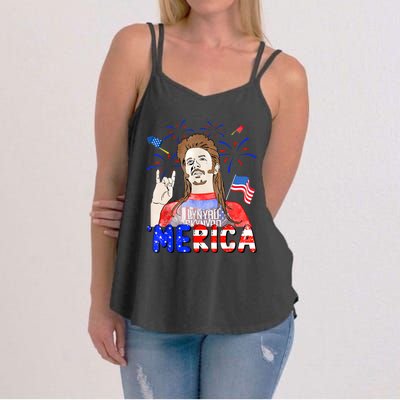 Happy 4th Of July Merica Funny Joe American Flag Women's Strappy Tank