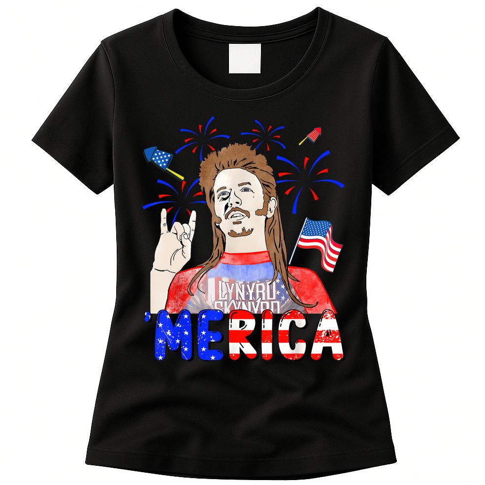 Happy 4th Of July Merica Funny Joe American Flag Womens T-Shirt
