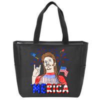 Happy 4th Of July Merica Funny Joe American Flag Zip Tote Bag