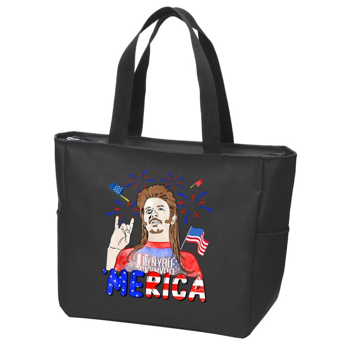 Happy 4th Of July Merica Funny Joe American Flag Zip Tote Bag