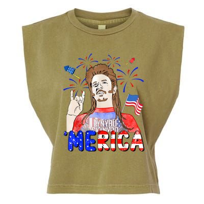 Happy 4th Of July Merica Funny Joe American Flag Garment-Dyed Women's Muscle Tee