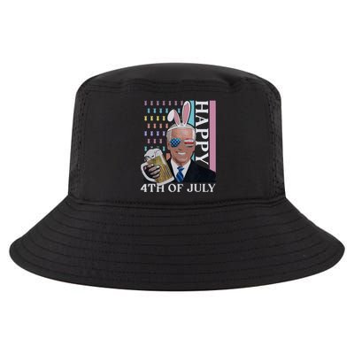 Happy 4th Of July Funny Bunny Joe Biden Cheer Beer Lover America Flag Cool Comfort Performance Bucket Hat