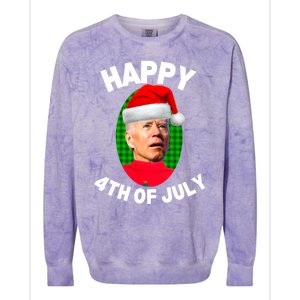 Happy 4th Of July Funny Christmas Xmas Joe Biden President Gift Colorblast Crewneck Sweatshirt