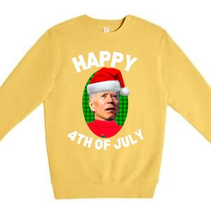 Happy 4th Of July Funny Christmas Xmas Joe Biden President Gift Premium Crewneck Sweatshirt