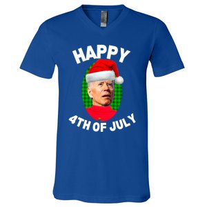 Happy 4th Of July Funny Christmas Xmas Joe Biden President Gift V-Neck T-Shirt