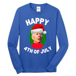 Happy 4th Of July Funny Christmas Xmas Joe Biden President Gift Tall Long Sleeve T-Shirt