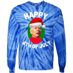 Happy 4th Of July Funny Christmas Xmas Joe Biden President Gift Tie-Dye Long Sleeve Shirt