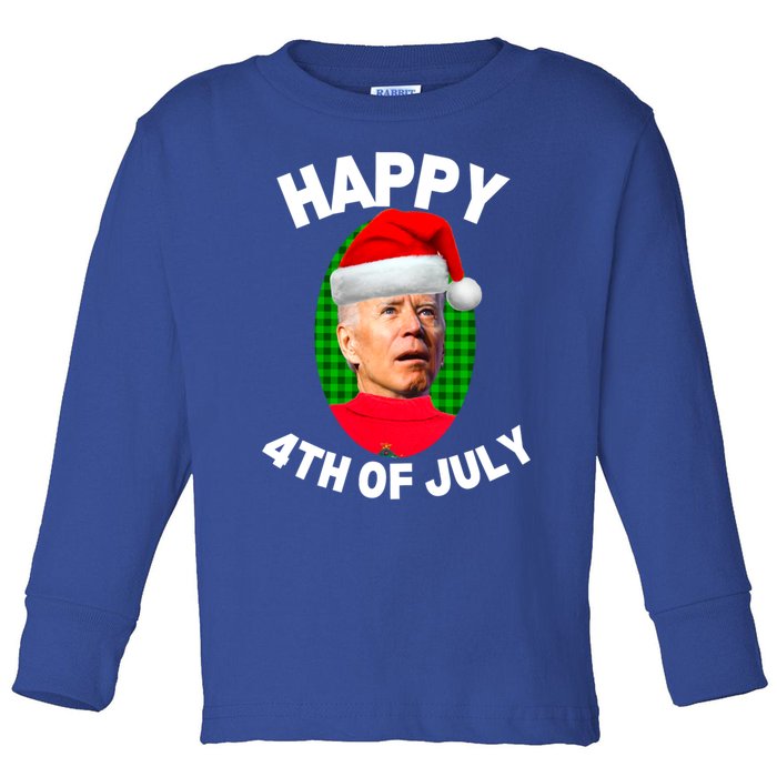 Happy 4th Of July Funny Christmas Xmas Joe Biden President Gift Toddler Long Sleeve Shirt