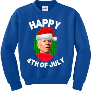 Happy 4th Of July Funny Christmas Xmas Joe Biden President Gift Kids Sweatshirt