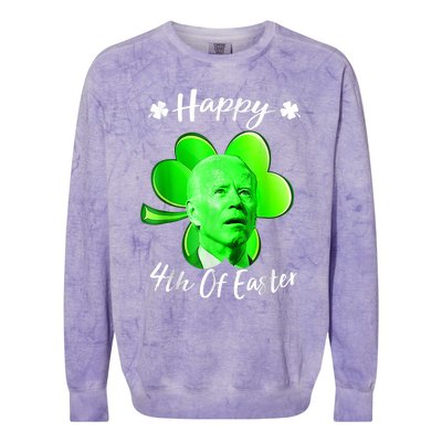 Happy 4th Of Easter Confused Funny Joe Biden St Patricks Day Colorblast Crewneck Sweatshirt