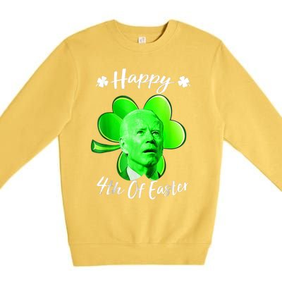 Happy 4th Of Easter Confused Funny Joe Biden St Patricks Day Premium Crewneck Sweatshirt