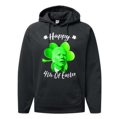 Happy 4th Of Easter Confused Funny Joe Biden St Patricks Day Performance Fleece Hoodie