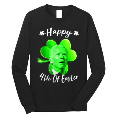 Happy 4th Of Easter Confused Funny Joe Biden St Patricks Day Long Sleeve Shirt