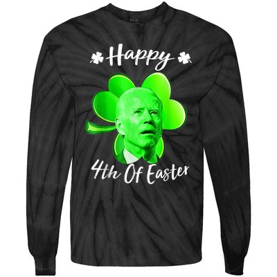 Happy 4th Of Easter Confused Funny Joe Biden St Patricks Day Tie-Dye Long Sleeve Shirt