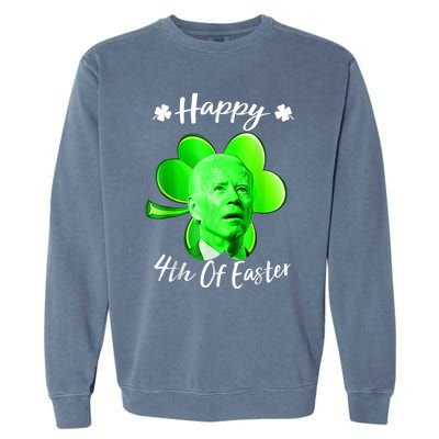 Happy 4th Of Easter Confused Funny Joe Biden St Patricks Day Garment-Dyed Sweatshirt