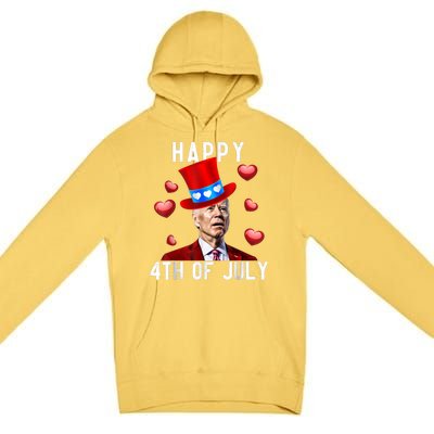 Happy 4th Of July Confused Funny Joe Biden Valentine's Day Premium Pullover Hoodie