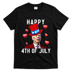 Happy 4th Of July Confused Funny Joe Biden Valentine's Day T-Shirt