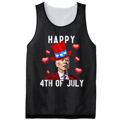 Happy 4th Of July Confused Funny Joe Biden Valentine's Day Mesh Reversible Basketball Jersey Tank