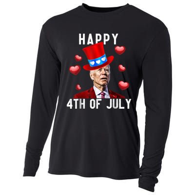 Happy 4th Of July Confused Funny Joe Biden Valentine's Day Cooling Performance Long Sleeve Crew