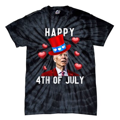 Happy 4th Of July Confused Funny Joe Biden Valentine's Day Tie-Dye T-Shirt