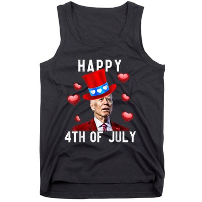 Happy 4th Of July Confused Funny Joe Biden Valentine's Day Tank Top