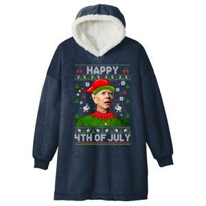 Happy 4th Of July Funny Joe Biden Ugly Christmas Gift Hooded Wearable Blanket