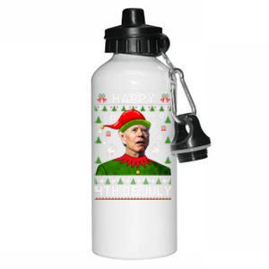 Happy 4th Of July Funny Joe Biden Ugly Christmas Gift Aluminum Water Bottle