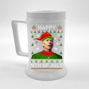 Happy 4th Of July Funny Joe Biden Ugly Christmas Gift Beer Stein