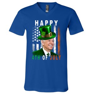 Happy 4th Of July Us Flag Cute Gift V-Neck T-Shirt