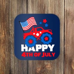 Happy 4th Of July Monster Truck American Flag Coaster