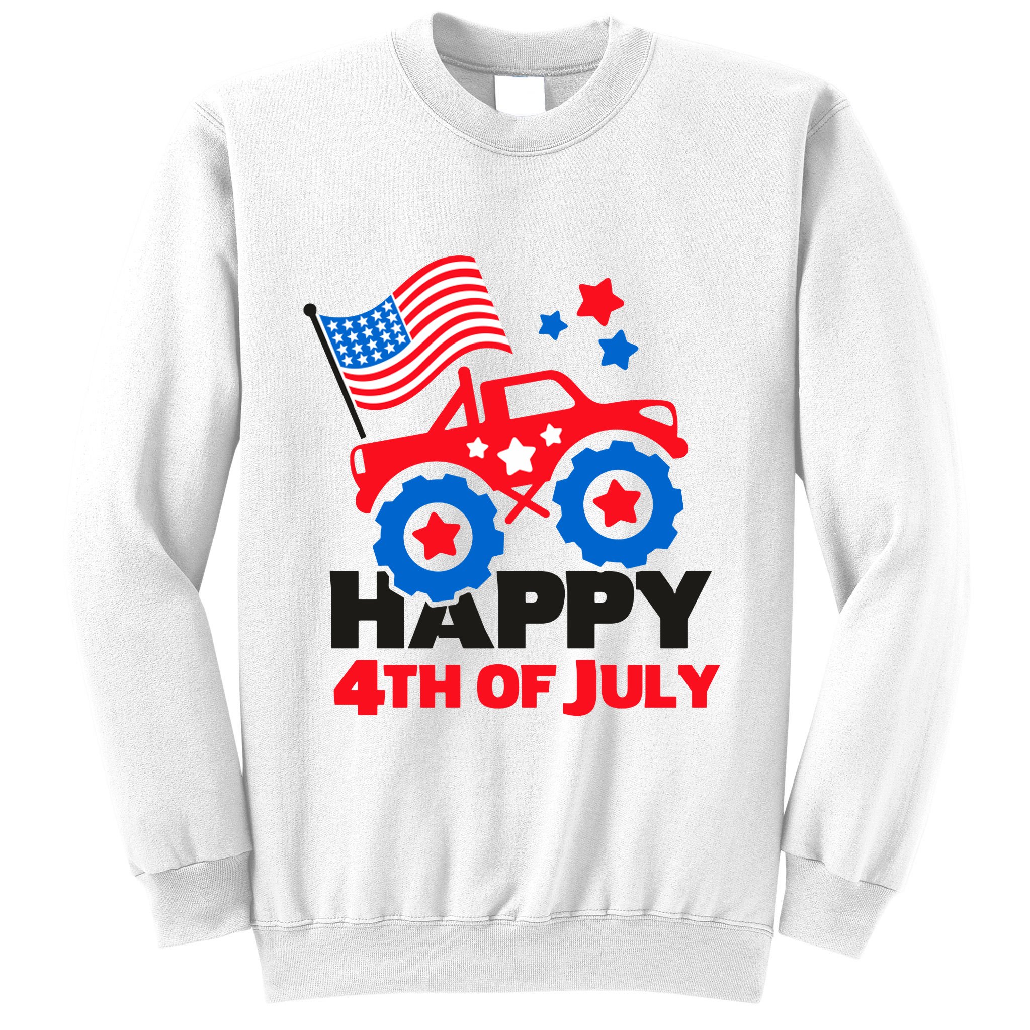 Happy 4th Of July Monster Truck American Flag Sweatshirt