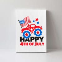 Happy 4th Of July Monster Truck American Flag Canvas