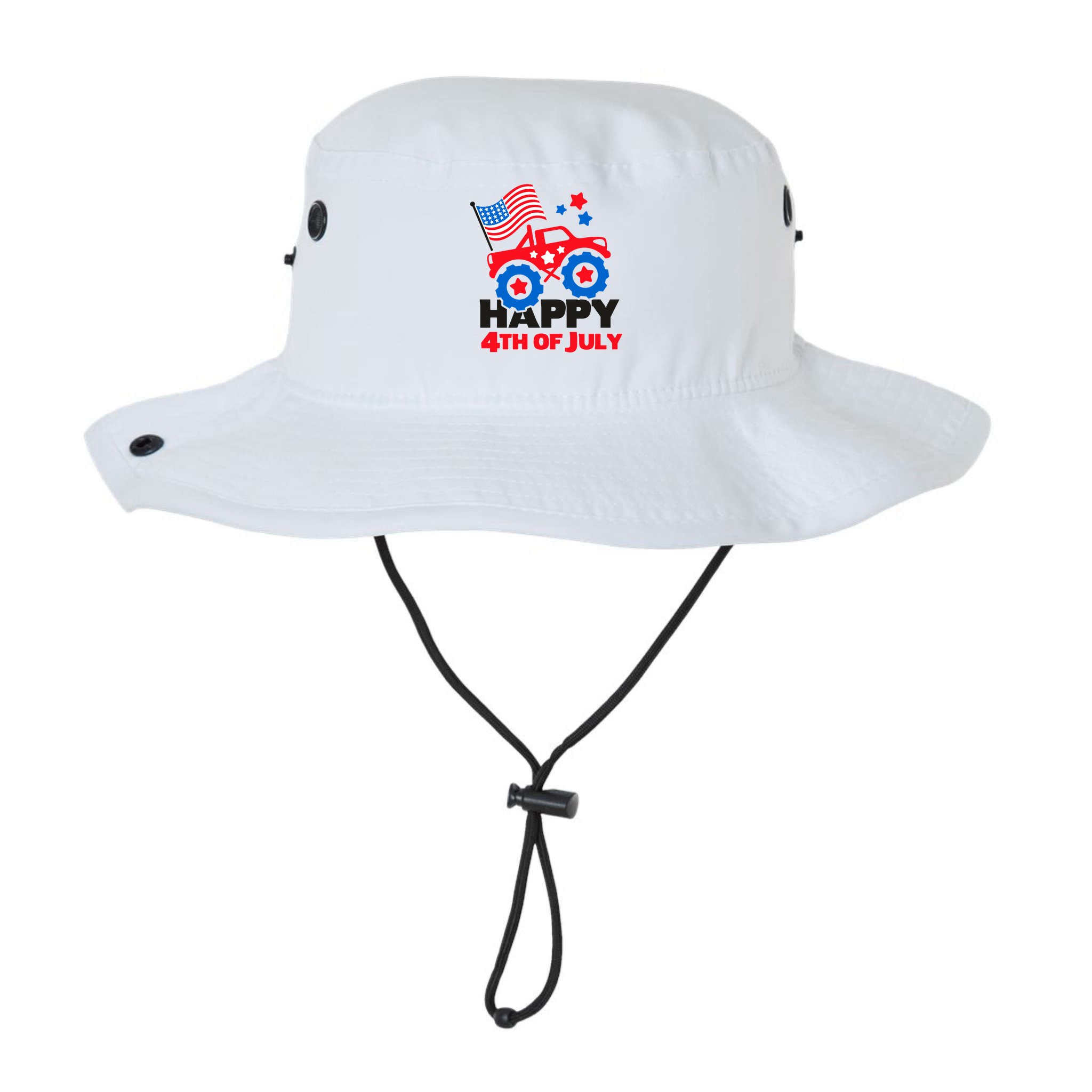 Happy 4th Of July Monster Truck American Flag Bucket Hat