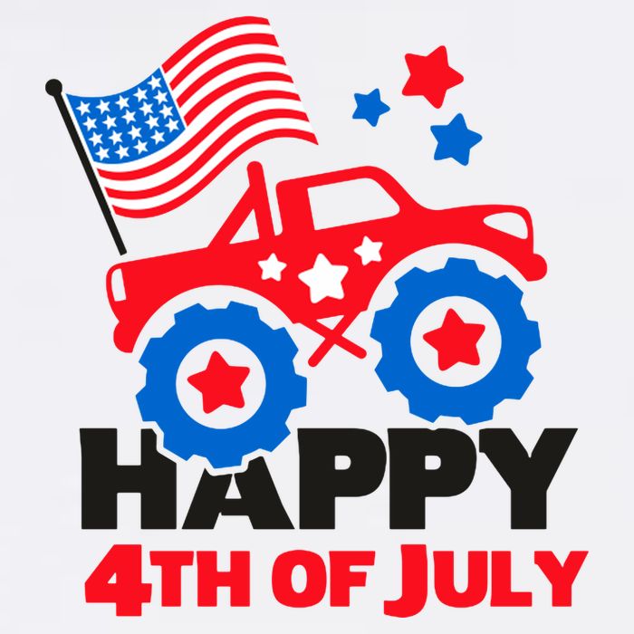 Happy 4th Of July Monster Truck American Flag Bucket Hat