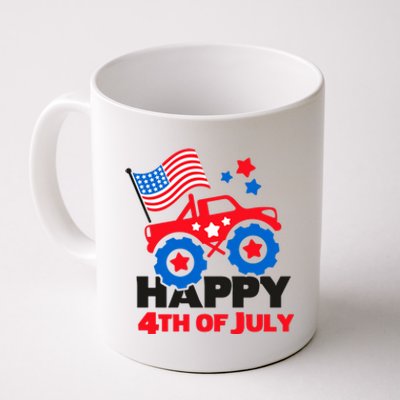 Happy 4th Of July Monster Truck American Flag Coffee Mug