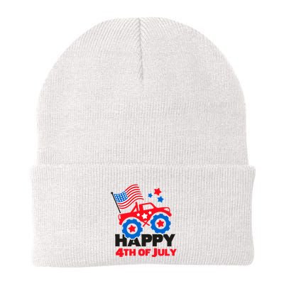 Happy 4th Of July Monster Truck American Flag Beanie