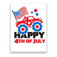 Happy 4th Of July Monster Truck American Flag Poster