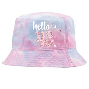 Hello 43 Rose Leopard Daisy Fortythree 43rd Birthday Party Great Gift Tie-Dyed Bucket Hat